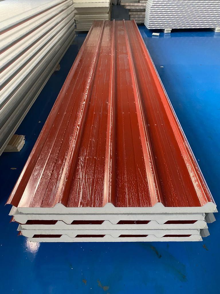 Ayan Engineering red PUF roof panels