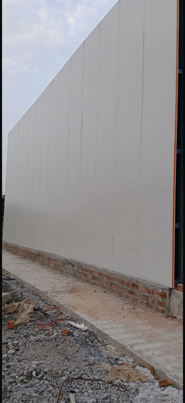 Installed PUF wall panels at project site