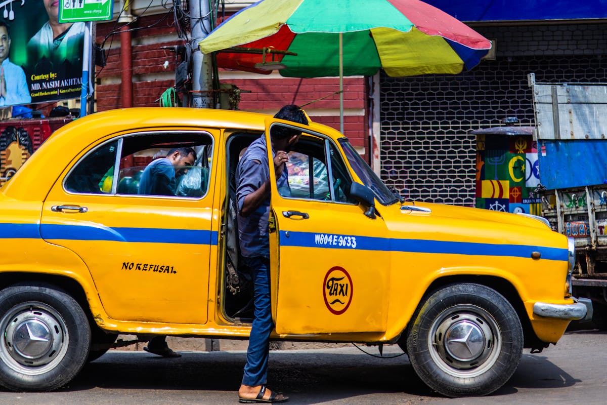 Indian taxi service vehicle ready for city travel