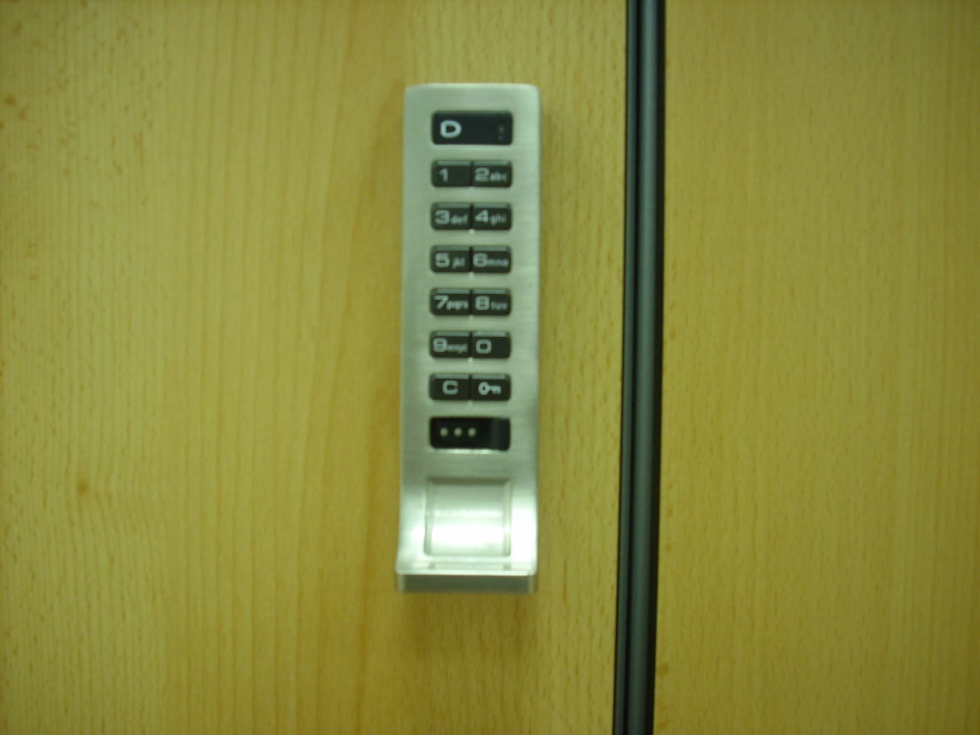 Digital locker lock close view