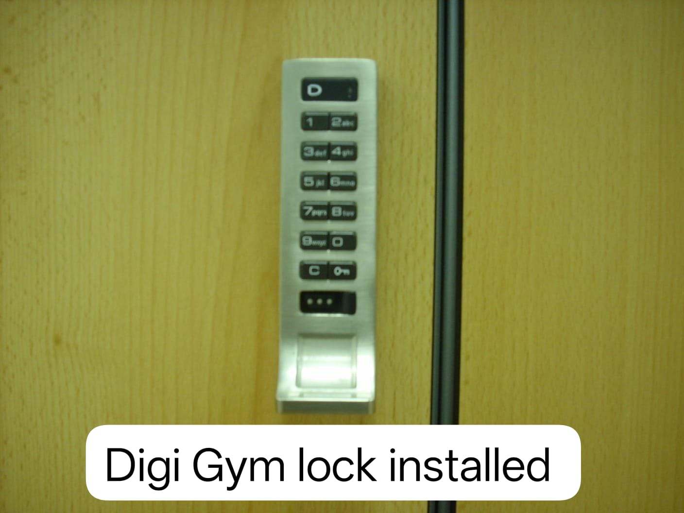 Digi gym lock installed