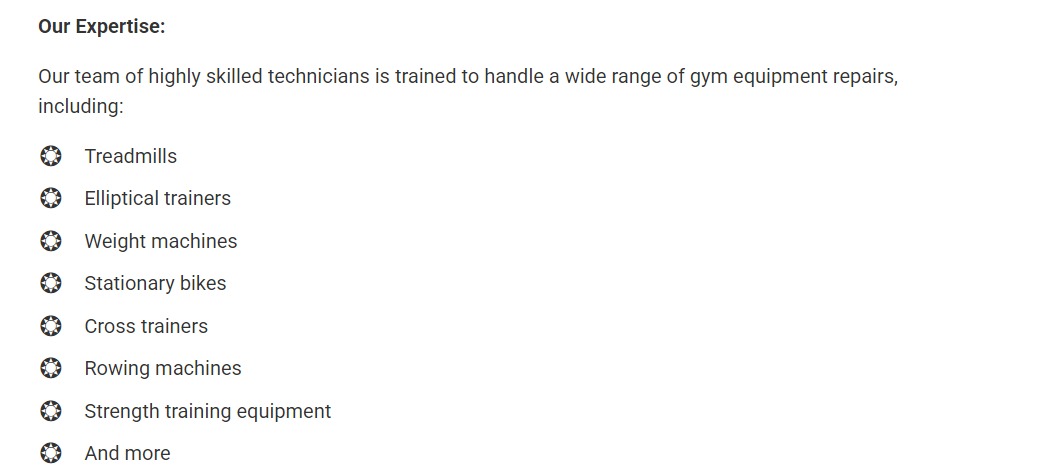 Gym Equipment Service