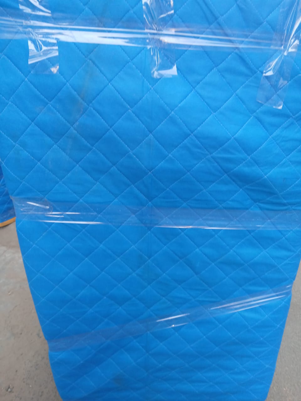 City house shifting blue packing material