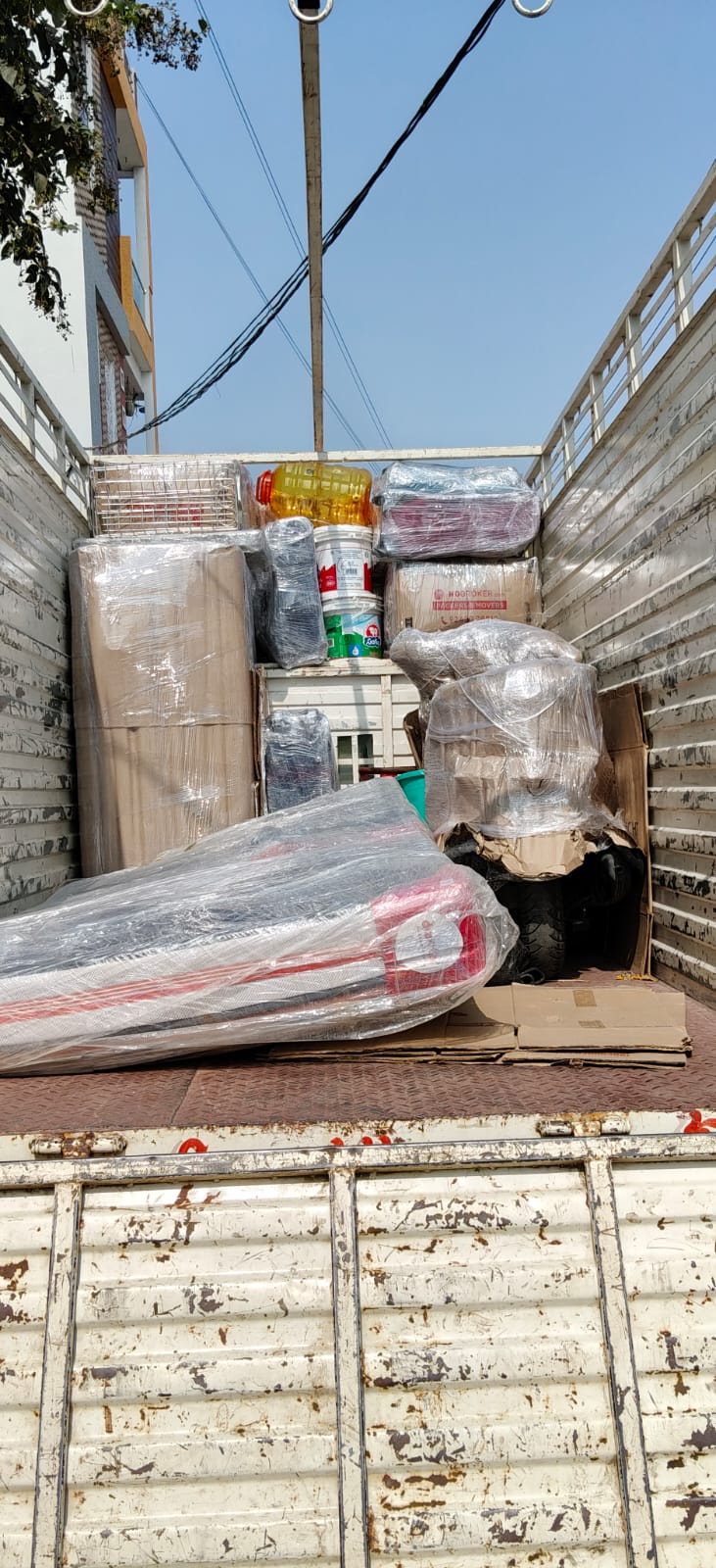 Home shifting goods loaded in truck