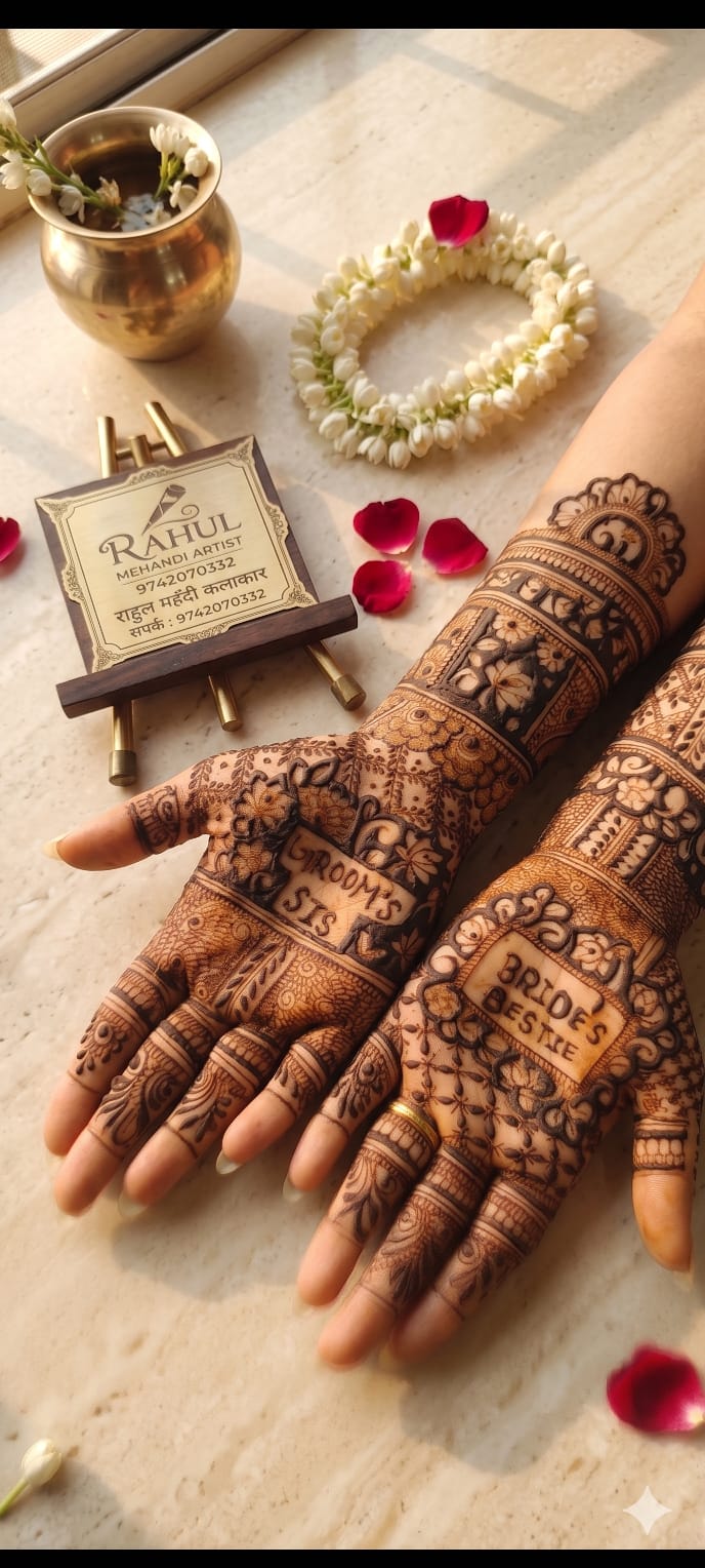 Mehndi cone artist work