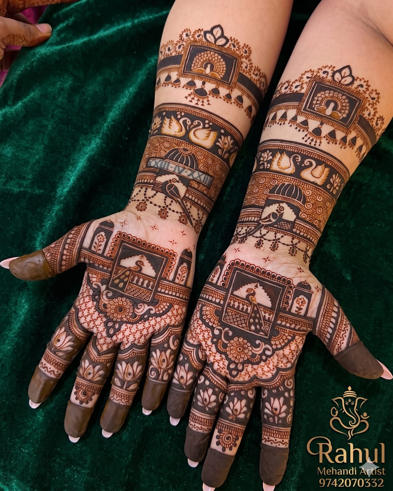 Detailed floral mehndi design