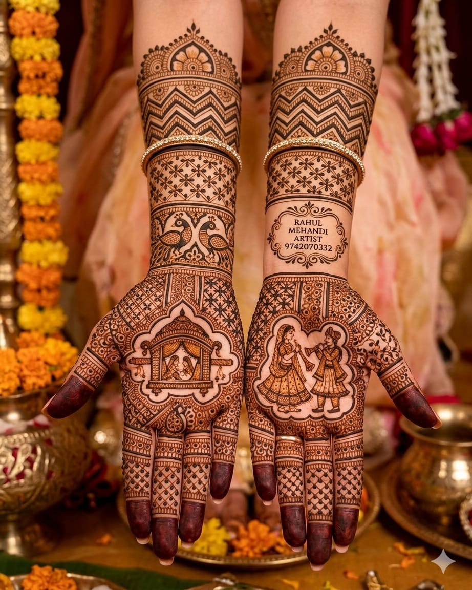 Wedding bridal mehndi hands
