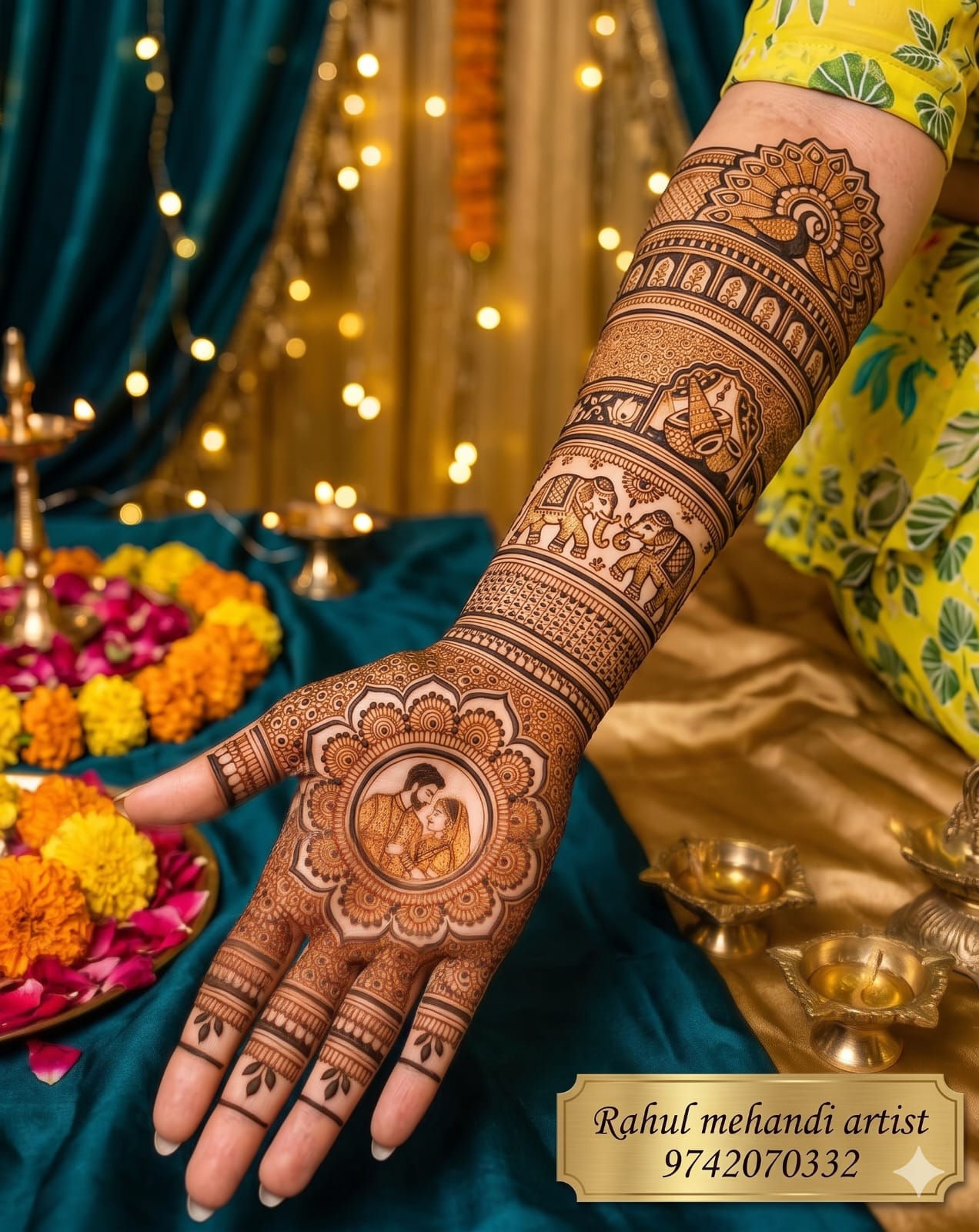 Fine detailing mehndi design