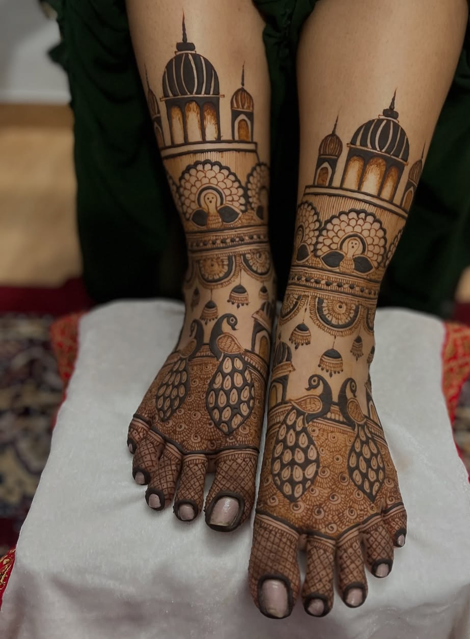 Feet mehndi bridal design