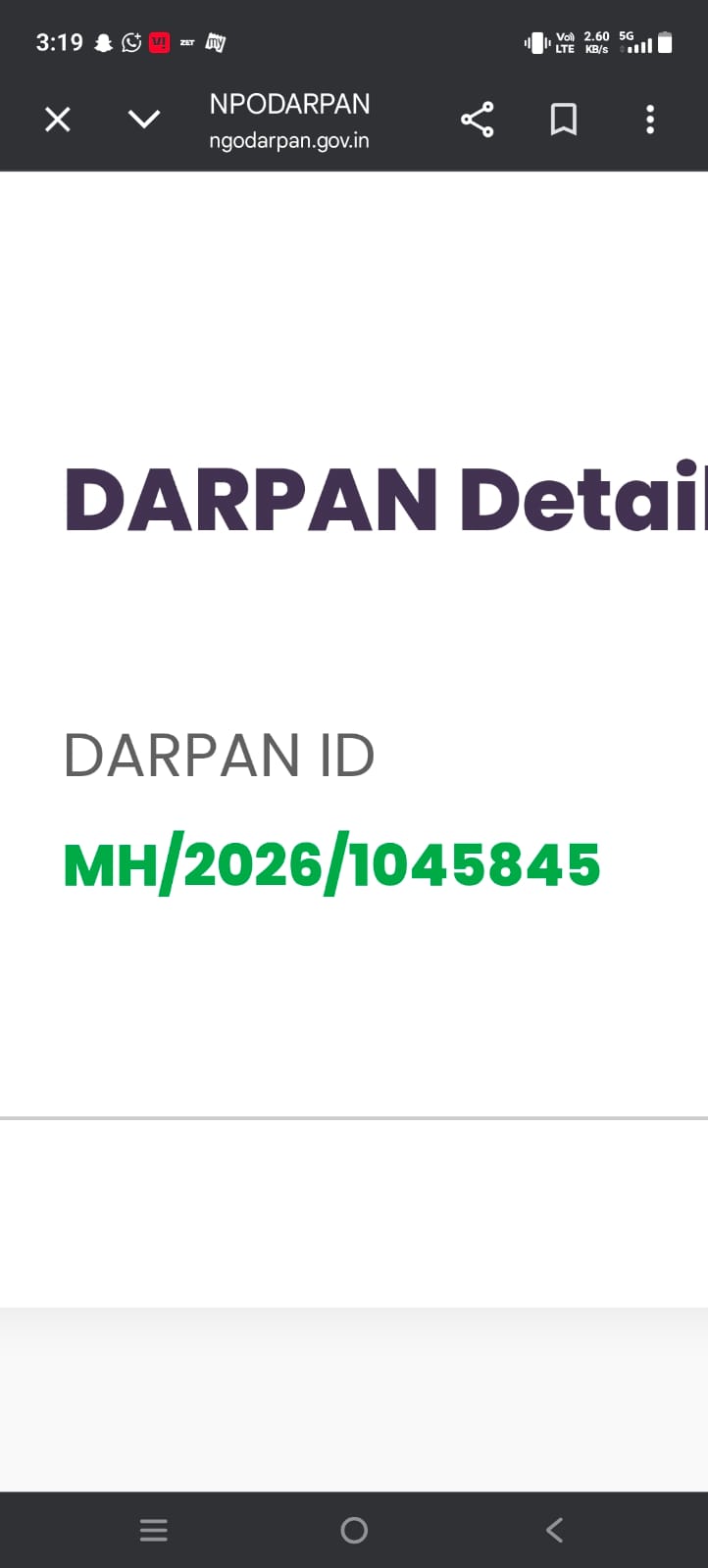 DARPAN registration ID certificate for ST Foundation